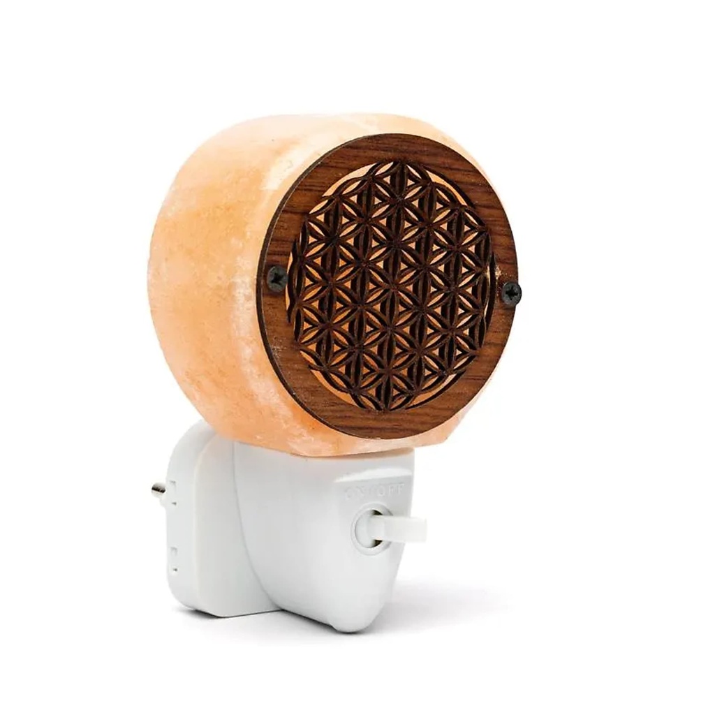 Veilleuse en sel Fleur de Vie -- 11,5x5,5 cm