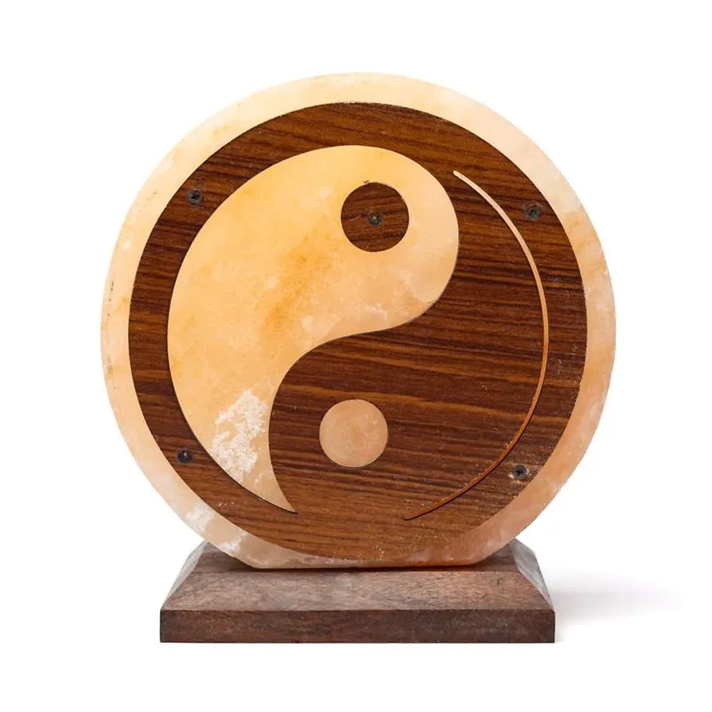 [8721139296011] Lampe en sel Yin Yang avec câble et ampoule -- ±22x19x10 cm