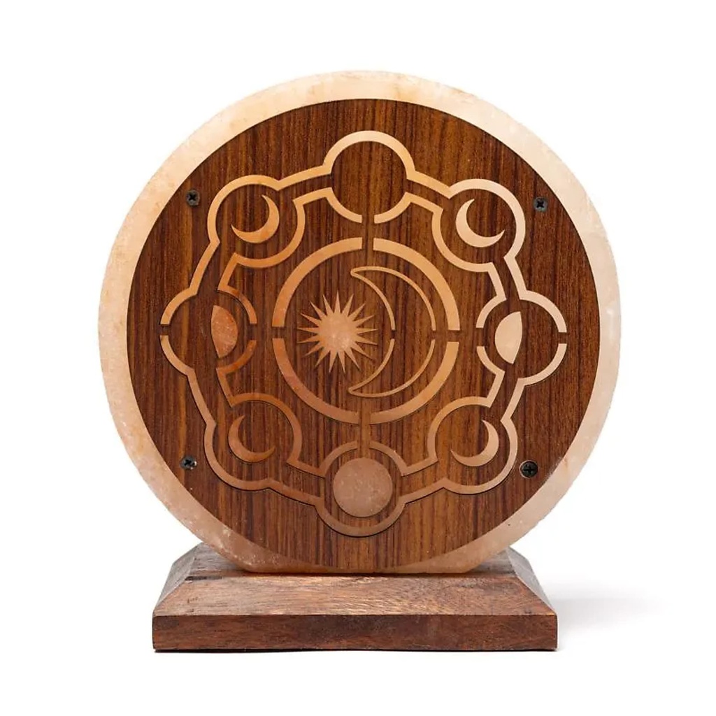 [8721139296042] Lampe en sel phases de la lune avec câble et ampoule -- ±22x19x10 cm