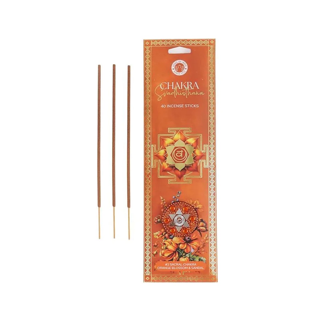 Encens chakra Svadhisthana fleur d’oranger & bois de santal -- 40 bâtonnets