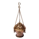 Brûle encens à pendre en laiton style antique | 12 cm