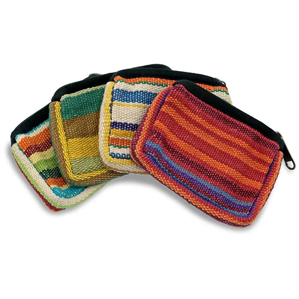 Pochettes en coton zippées couleurs variées | 12x9 cm