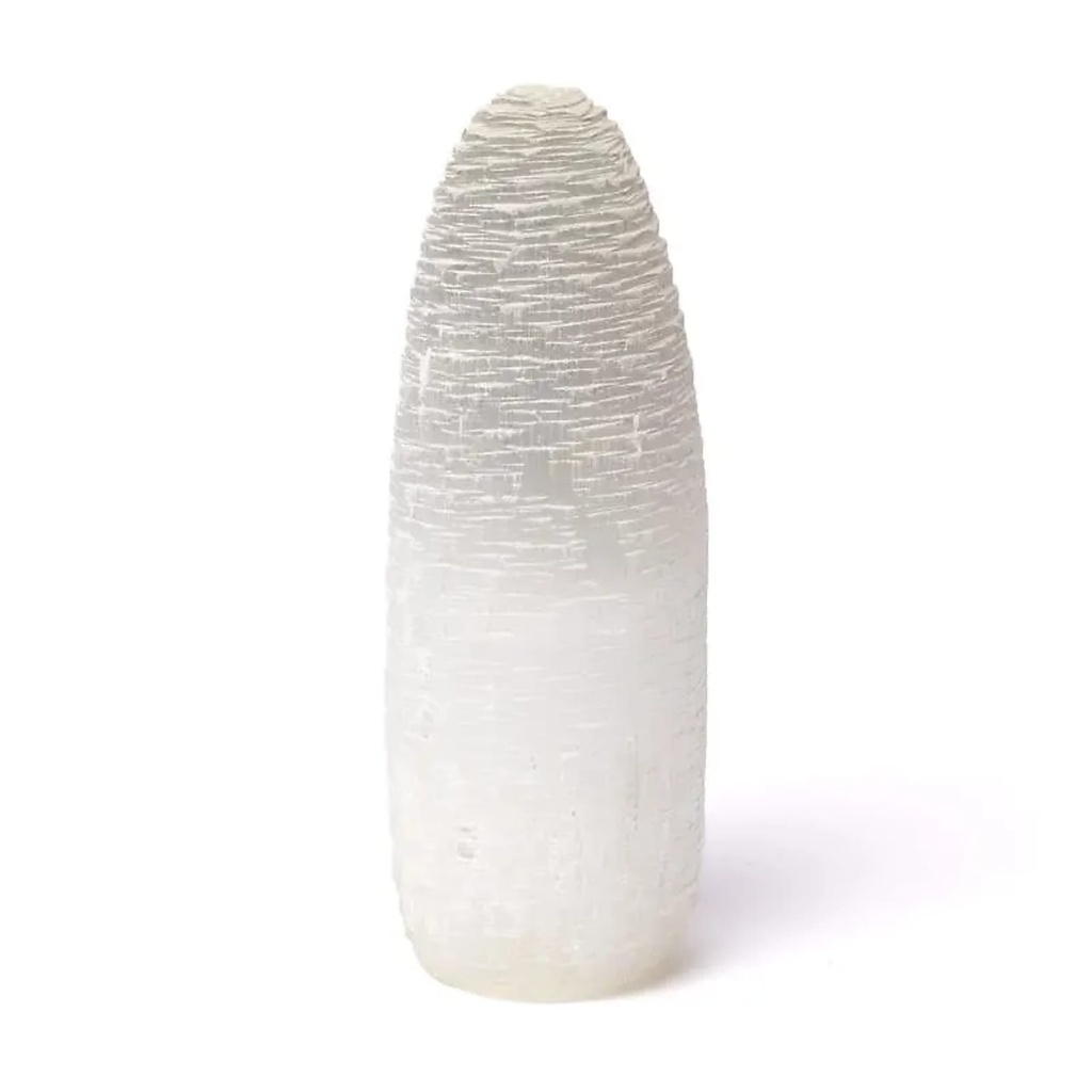 Lampe en sélénite neige -- ±30cm
