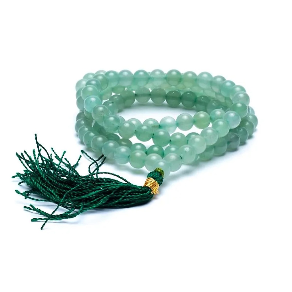Mala Aventurine AA 108 perles + sachet de brocart | 0.6 cm