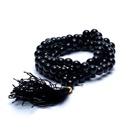 Mala Onyx noir AA 108 perles + sachet brocart | 0.7 cm