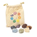 Set de 7 pierres des chakra dans un sac en coton -- 291g