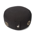 Coussin de méditation noir 7 chakras coton bio (OCS) -- 33x17 cm; ±2300 g