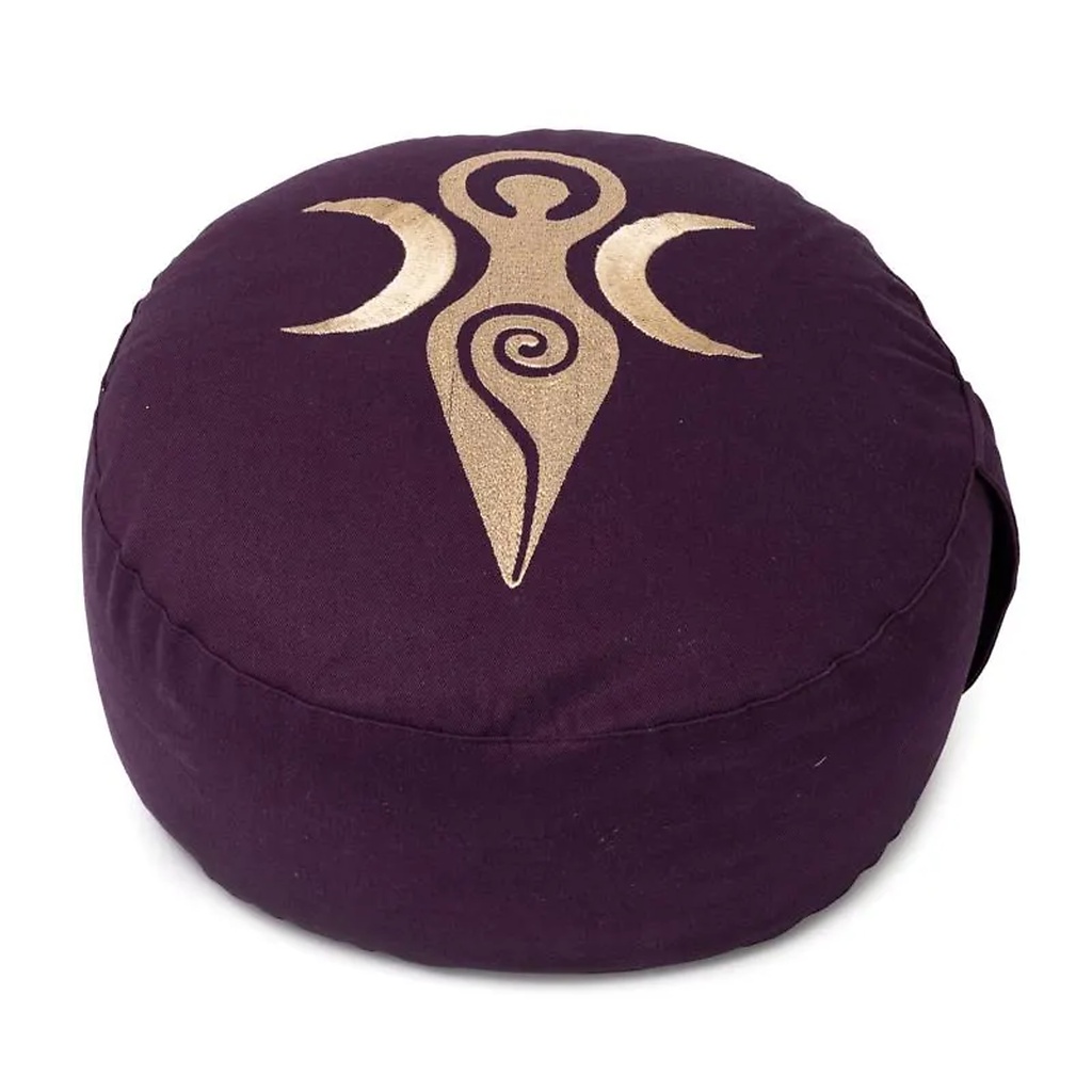Coussin de méditation violet foncé Déesse coton bio (OCS) -- 33x17 cm; ±2300 g