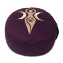 Coussin de méditation violet foncé Déesse coton bio (OCS) -- 33x17 cm; ±2300 g