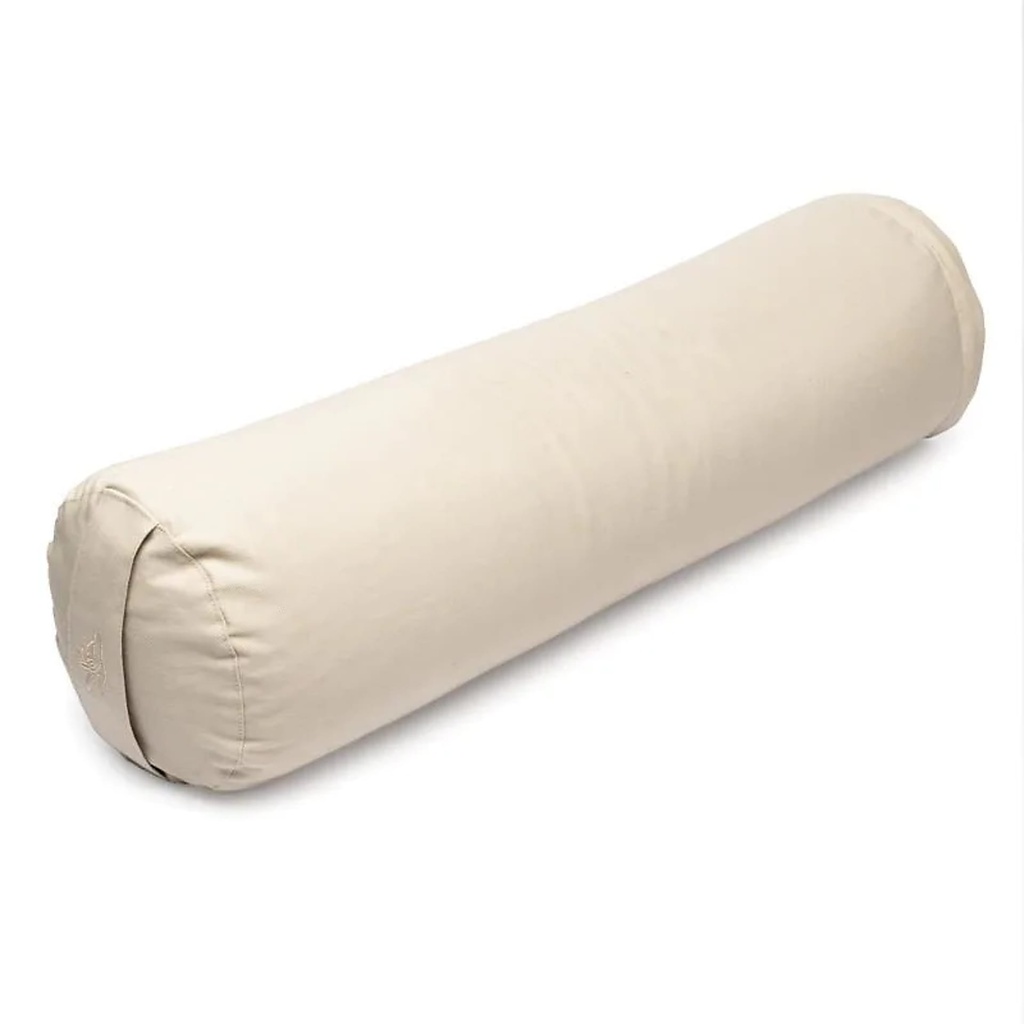 Coussin de méditation bolster beige coton bio (OCS) -- 60x16 cm; 2300 g