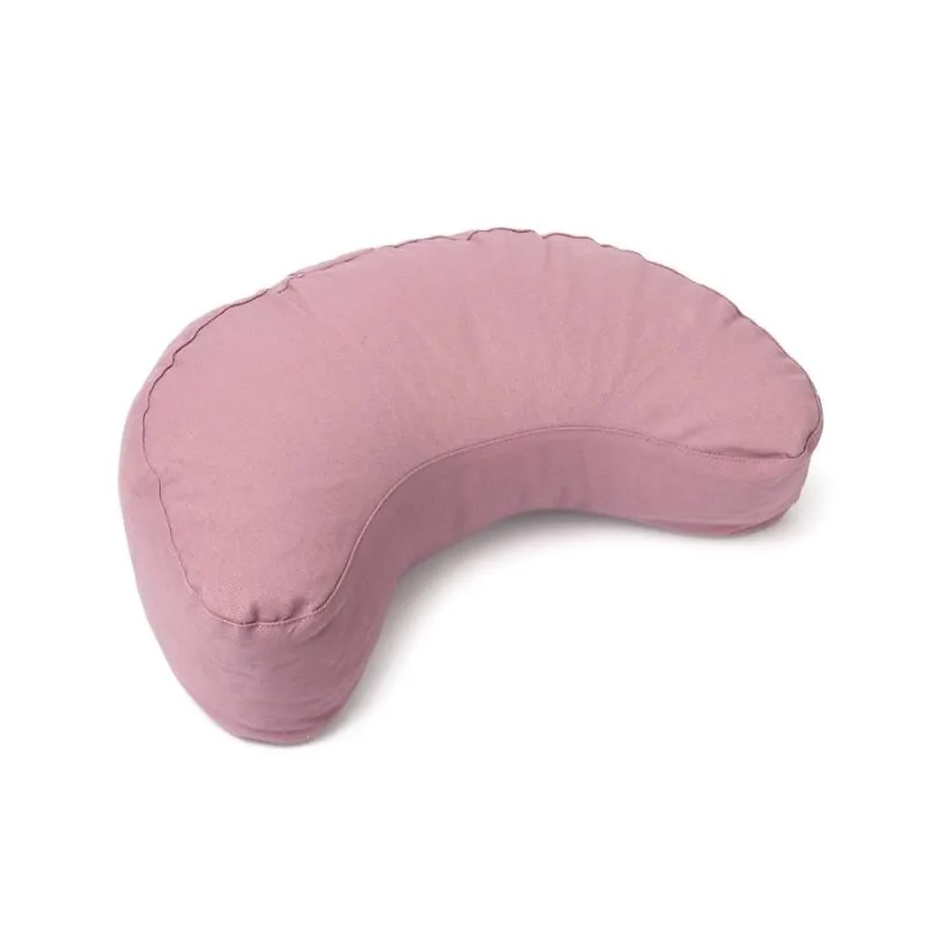 Coussin de méditation croissant lilas coton bio (OCS) -- 37x17x13 cm; 1008 g