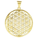 Fleur de la vie pendentif laiton couleur doré | 4 cm