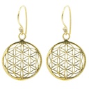 Boucles d'oreilles dorées fleur de vie en laiton | 2.5 cm