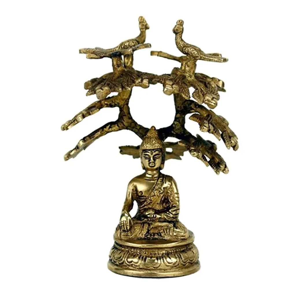 Bouddha Sakyamuni avec arbre de la Bodhi | 14 cm