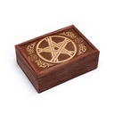 Boite à tarots en bois Pentagramme | 17.5x13x6.5 cm