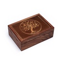 Boite à tarots en bois Arbre de Vie | 17.5x13x6.5 cm