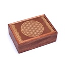 Boite à tarots en bois Fleur de Vie | 17.5x13x6.5 cm
