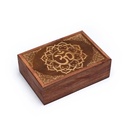 Boite à tarots en bois Om | 17.5x13x6.5 cm