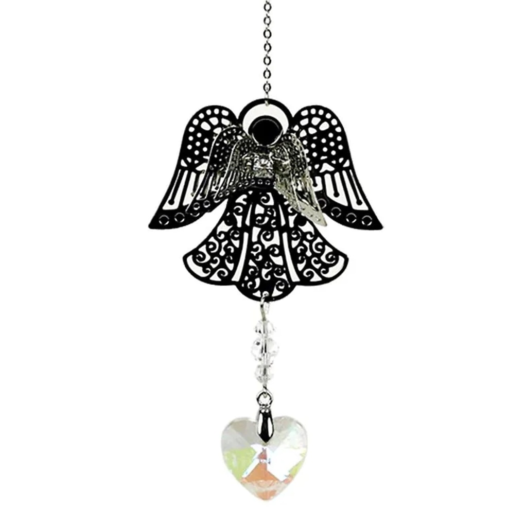 Cristal décoration de fenêtre - Ange + Coeur de cristal