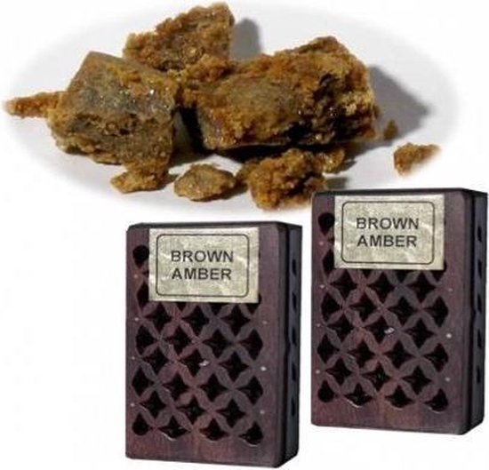 Encens Résine - Ambre + diffuseur en bois -- 6x4 cm