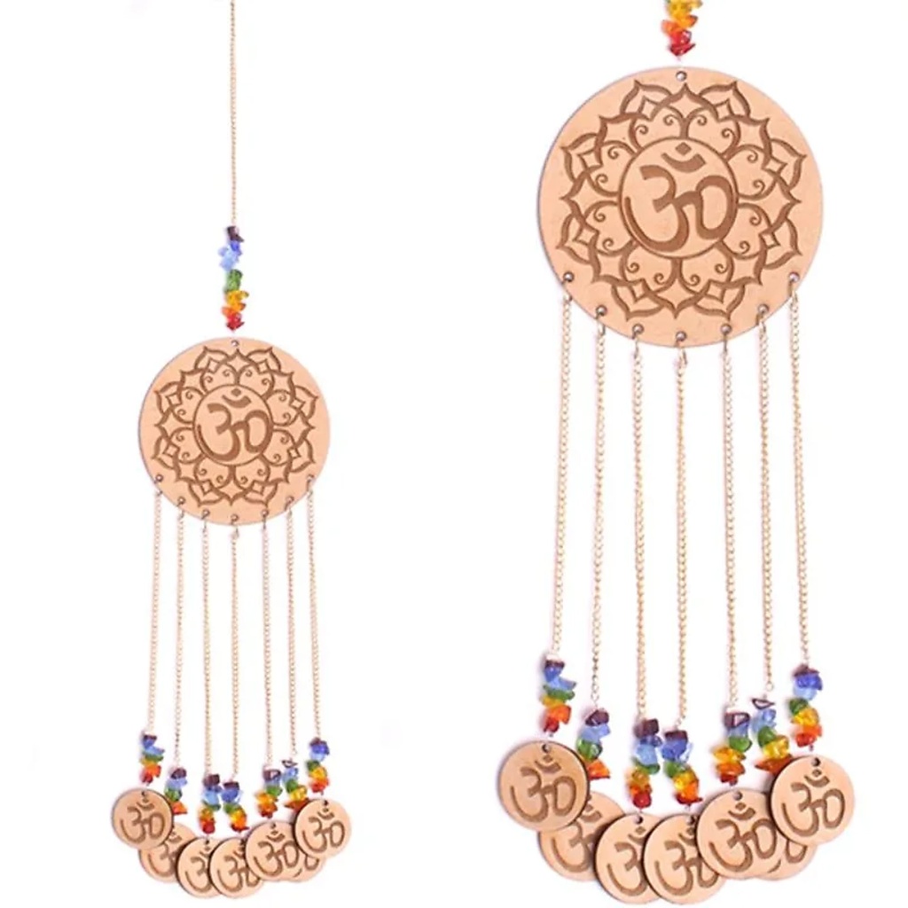 Décoration Feng Shui Om avec 7 couleurs des chakra | 40x8