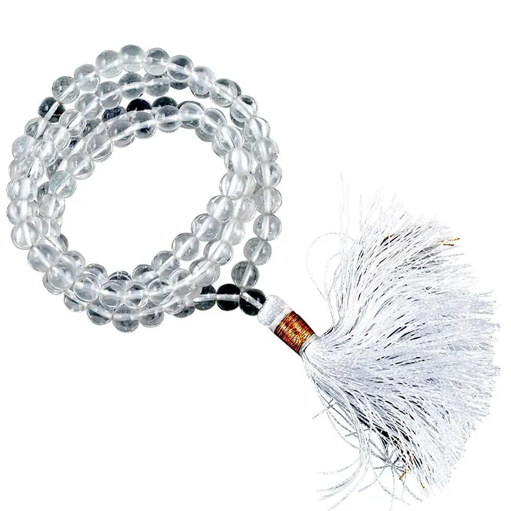 Mala Cristal de roche qualité AA 108 perles+sac | 0.6 cm