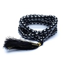 Mala 108 perles hématite qual. AA + sac brocart | 0.7 cm