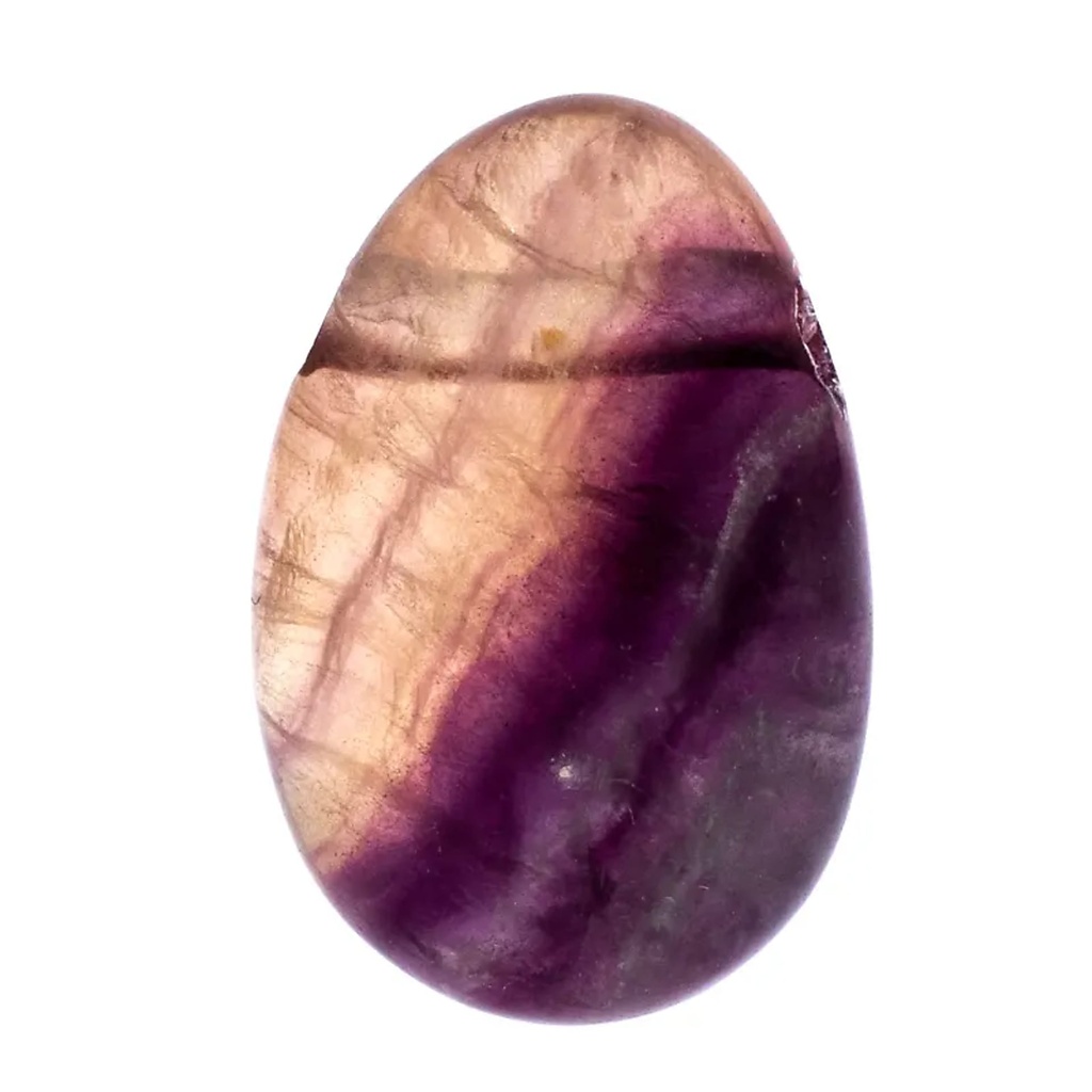 [8719075398579] Pendentif Fluorite foré lisse sans fil | 2.5-3 cm