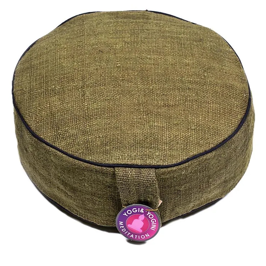 [8719075399538] Coussin de méditation Chanvre vert | 33x12 cm