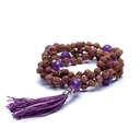 Mala Rudraksha et Améthyste gland violet | 0.5 cm