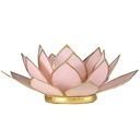 Eclairage ambiance Lotus rose pastel bord or | 13.5 cm