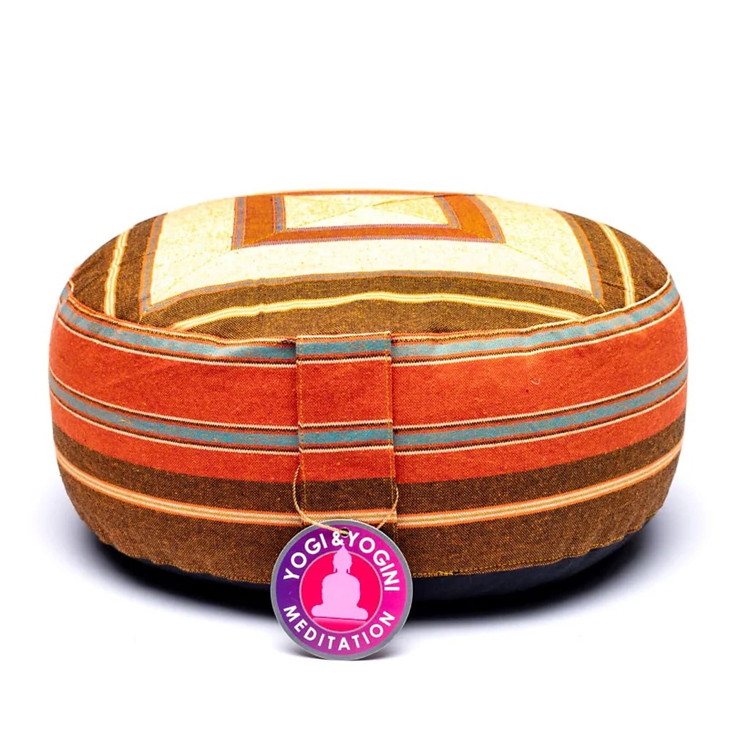 Coussin de méditation crème/orange | 33x17 cm