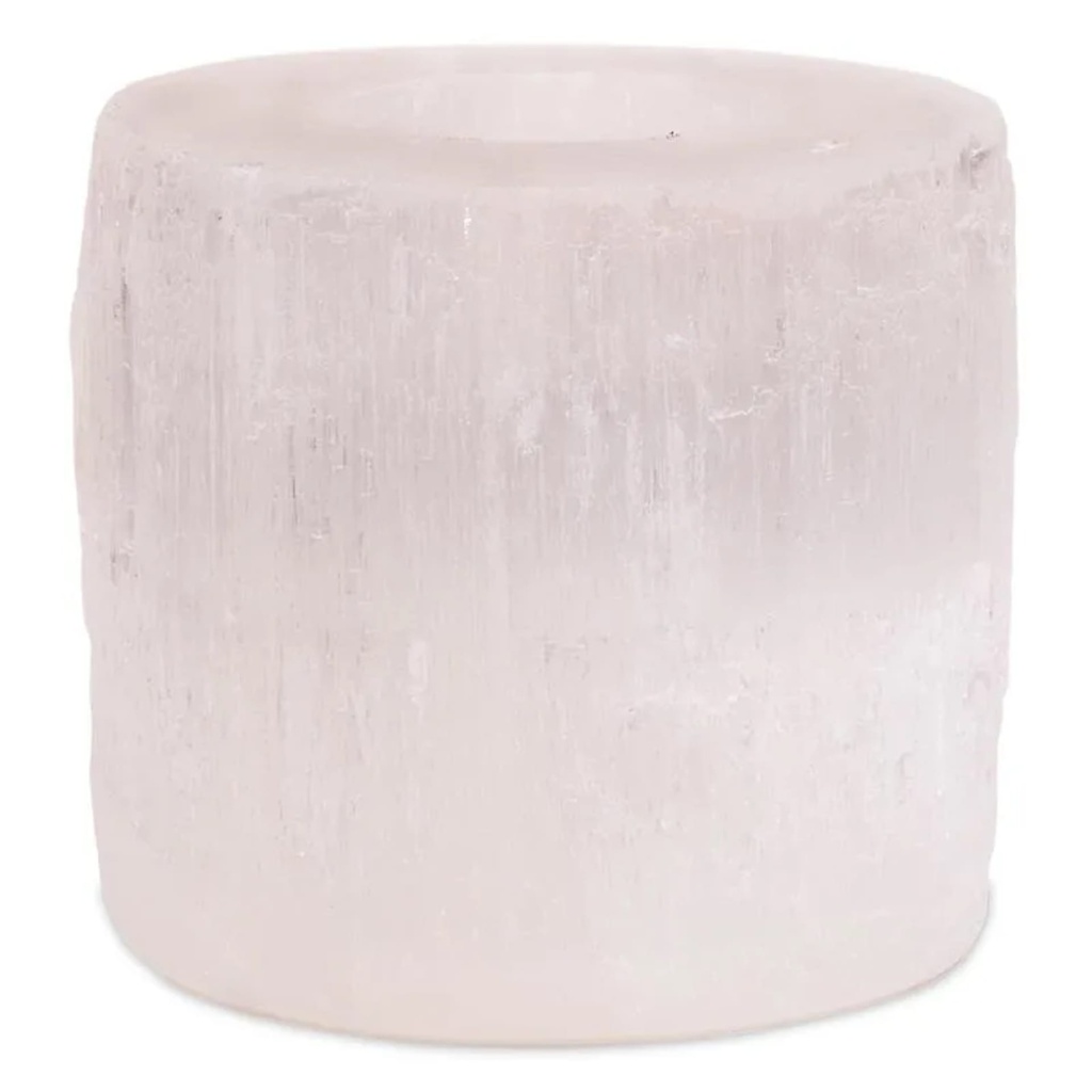 Eclairage  Cylindre Divin Selenite | 900 g; 8x8 cm