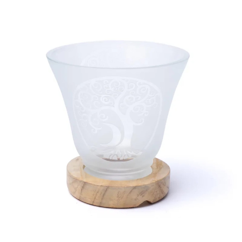 Lampe gemme arbre de vie avec câble et LED | 12x12cm