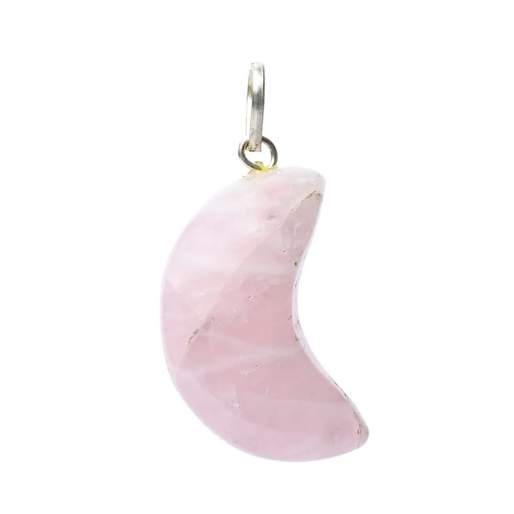 Pendentif en quartz rose forme de lune | ±2x1,5cm