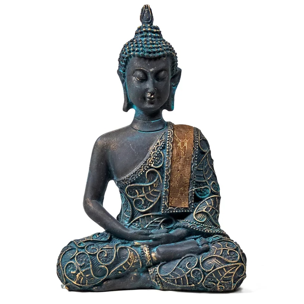 Bouddha en méditation finitions antiques | 170 g; 9x5x14 cm