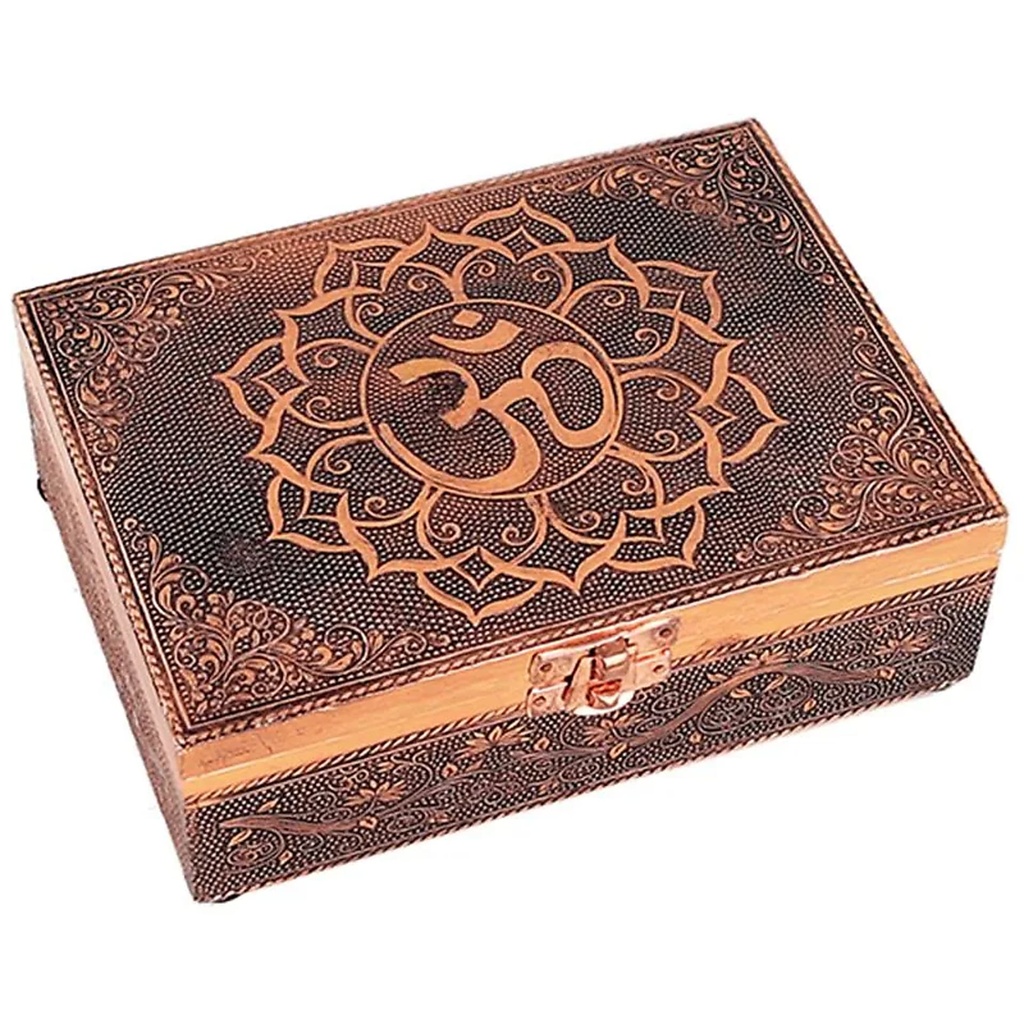 Boite de Tarots Om couleur cuivre | 18x13x6 cm