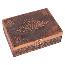 Boite de Tarots Lotus couleur cuivre | 18x13x6 cm