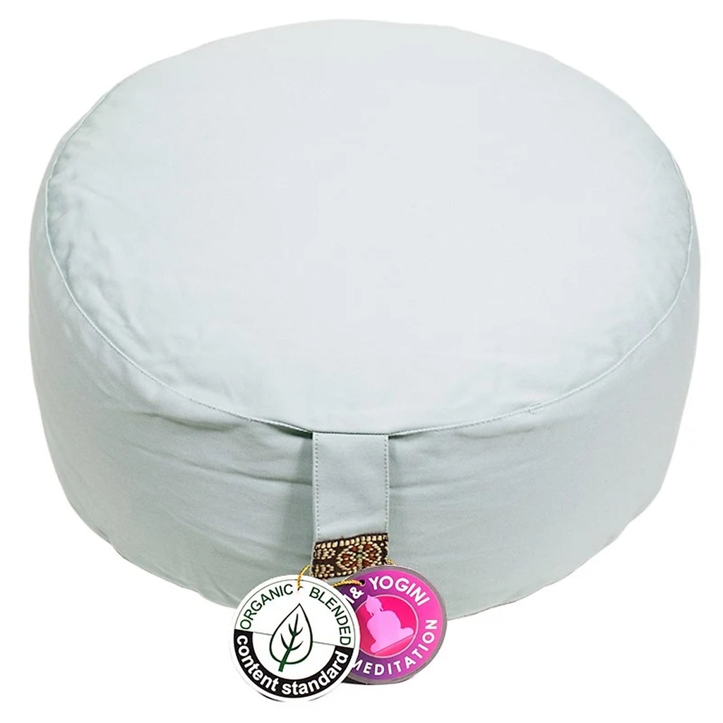 Coussin de méditation vert céladon coton BIO (OCS) | 33x17cm; ±2300g