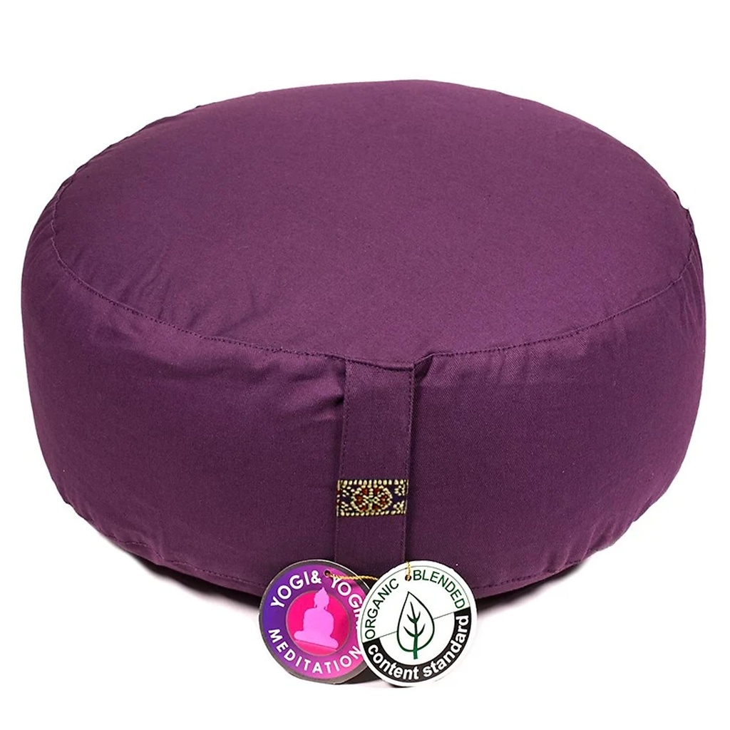 [8719172834697] Coussin de méditation aubergine coton BIO (OCS) | 33x17 cm; ±2300 g