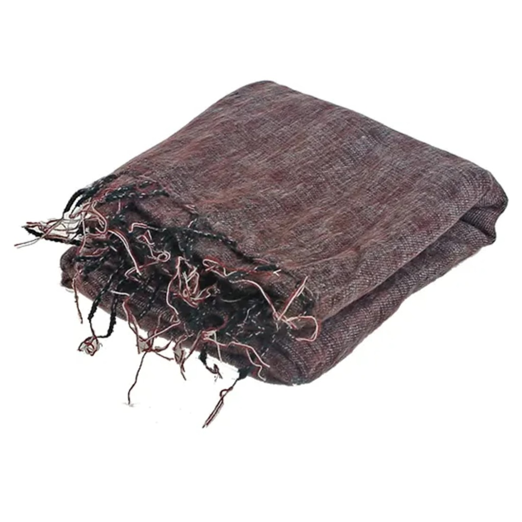 Châle de méditation XL brun rougeâtre -- 115x245 cm