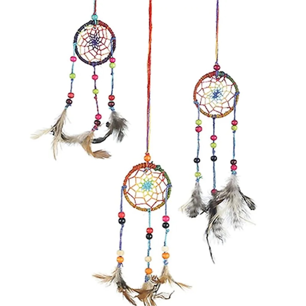 Capteur de rêves en chanvre arc en ciel XS | 5.5x20 cm