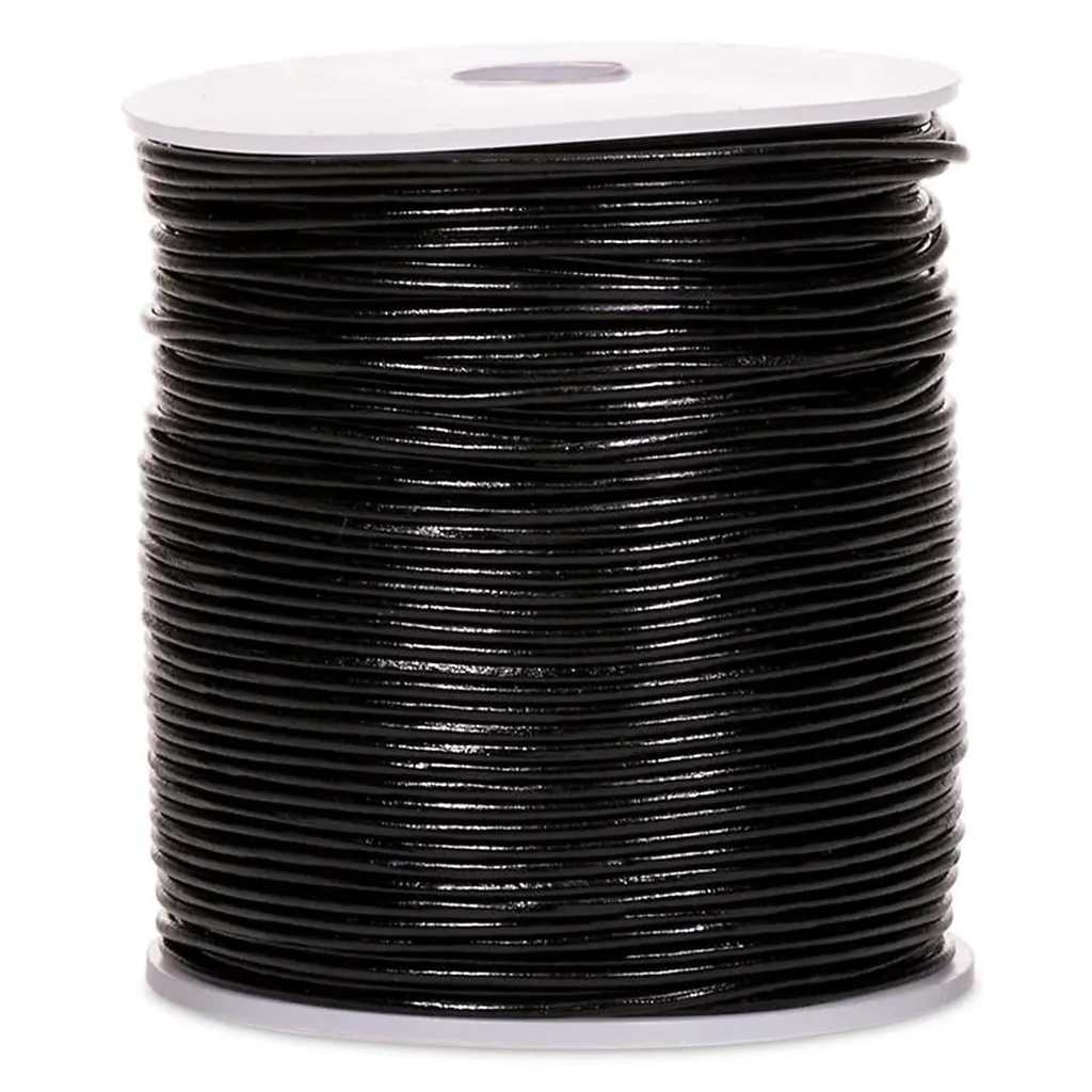 Cordon de cuir noir 100 mètres | 0,15 cm