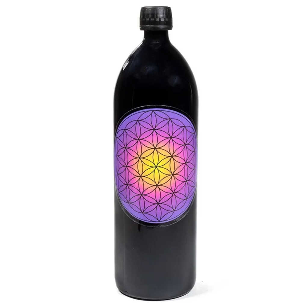 Bouteille Verre Violet Miron fleur de Vie violette -- 1000 m