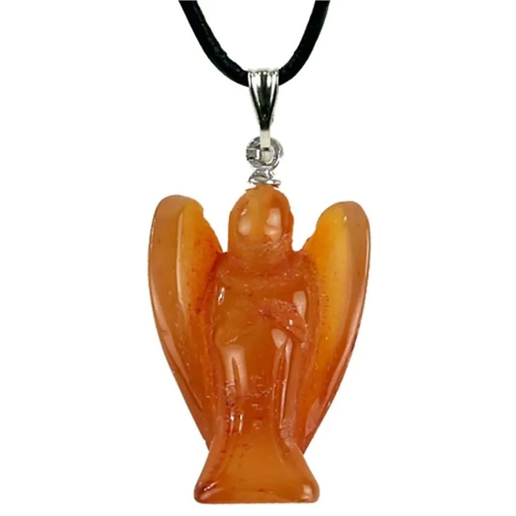 Pendentif Ange en cornaline | 3 cm
