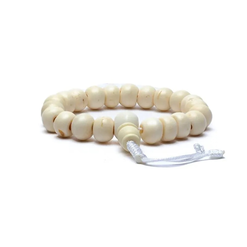 Mala en os blanc 21 grains ajustable | 1 cm