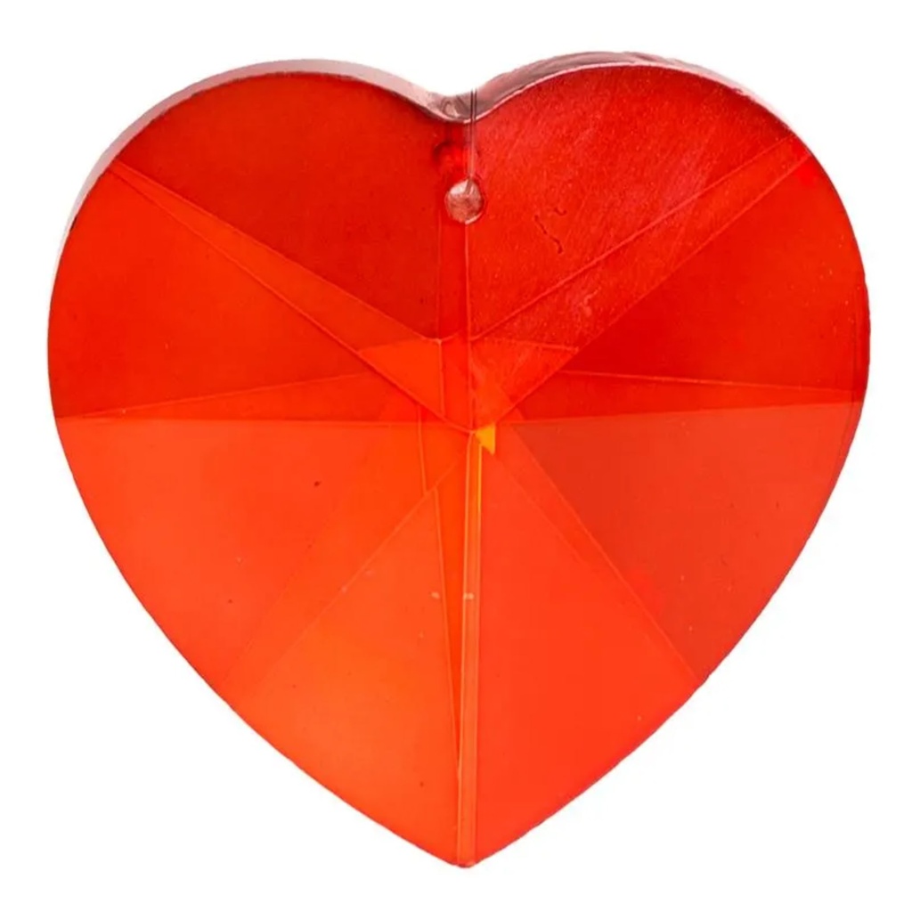 Cristal capteur de lumière en forme de coeur rouge -- 5 cm