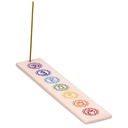 Brule encens en grès 7 chakras long | 25.5x5 cm