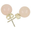 Boucles d’oreilles quartz rose clous argent 925 | 0.8 cm