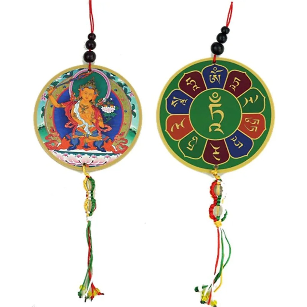 Pendentif voiture ou fenêtre Manjushri & dorje | 8x36 cm